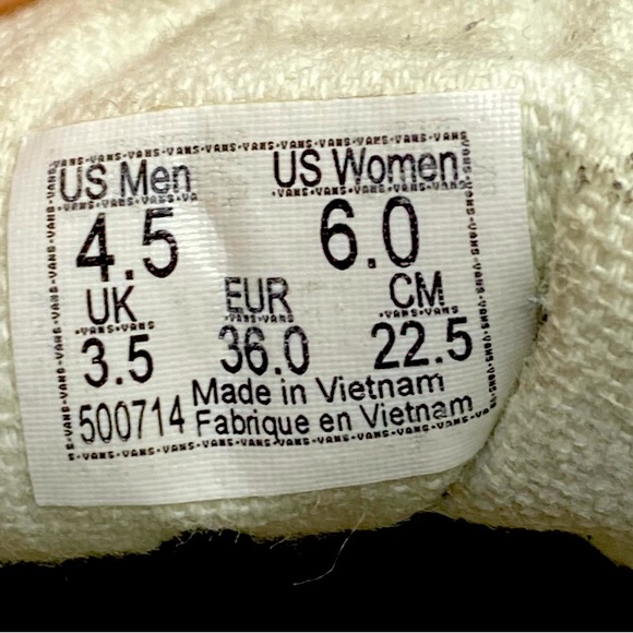 VANS Old Skool Women’s Sz 6 Black & White Skull EUC Suede Accent Men’s Sz 4.5 - Picture 6 of 6